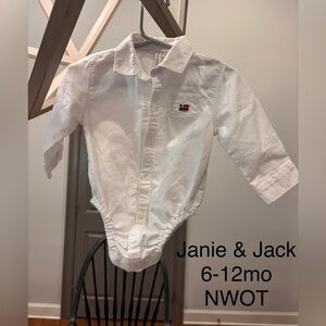 Janie & Jack White baby button down Bodysuit